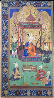 And Silver On Paper Prints: Prince in a Garden Courtyard, 1525-30. Creator: Unknown