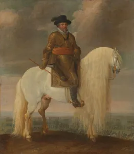 Prince Maurits Prints: Prince Maurits Astride the White Warhorse Presented to him after his Victory at Nieuwpoort