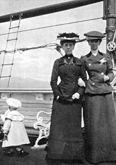 Photographs From My Camera Gallery: Prince Olav (1903-1991) with Lady Antrim and Miss Knollys, 1908.Artist: Queen Alexandra