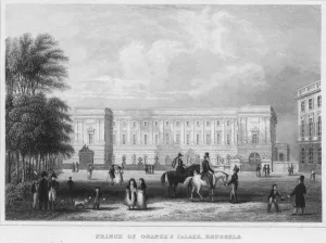 Prince of Oranges Palace, Brussels, 1850. Artist: Shury & Son Prince of Oranges Palace, Brussels, 1850. Artist: Shury & Son