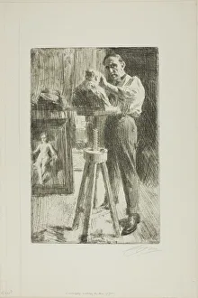 Tripod Prints: Prince Paul Troubetzkoy I (Whole length), 1908. Creator: Anders Leonard Zorn