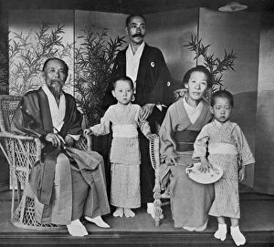 Prime Minister Collection: Prince and Princess Ito of Japan and their family, 1909.Artist: Herbert Ponting