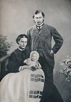 The Prince and Princess of Wales with the infant Prince Albert Victor, 1864 (1910). Artist: Vernon Heath
