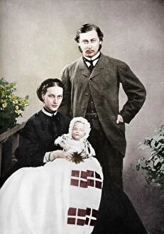 Sir Richard Gallery: The Prince and Princess of Wales with the infant Prince Albert Victor, 1864 (1910)