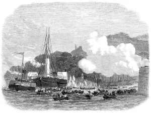 Edwin Weedon Prints: The Prince and Princess of Wales landing at Barnpool