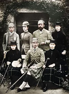 The Prince and Princess of Wales in shooting dress, 1900. Artist: Russell & Sons