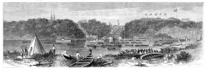 Regatta Prints: The Prince of Wales in Canada - the Lumberers Regatta, Ottawa... 1860. Creator: Unknown