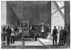 Andrews Gh Prints: The Prince of Wales closing the last rivet of the Victoria Tubular Bridge over the St