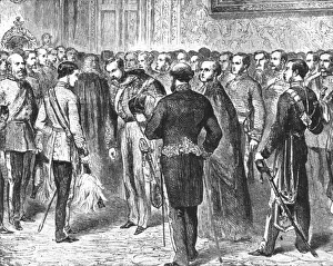Officials Prints: The Prince of Wales Holding his First Levee, February 18, 1863, (1901). Creator: Unknown