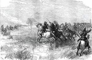 Cavalry Collection: The Prince of Wales in India: military manoeuvres before Delhi - charge of Probyn's Horse...1876