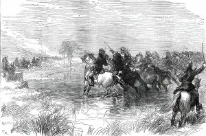 Charge Prints: The Prince of Wales in India: military manoeuvres before Delhi - charge of Probyn's Horse
