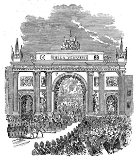 Welcoming Party Prints: The Prince of Wales at Montreal - Arch at the head of M'Gill Street