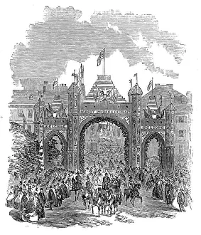 Welcoming Party Prints: The Prince of Wales at Montreal - The Arch at the Place d'Armes