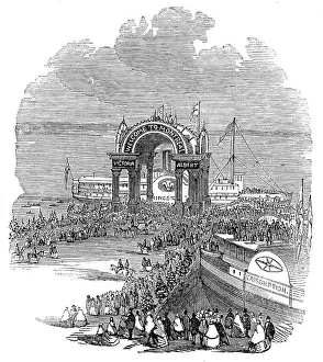 Welcoming Party Prints: The Prince of Wales at Montreal - Pavilion on the Quay - the Prince landing