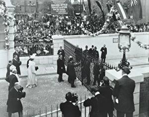 Bunting Gallery: The Prince of Wales officially opening the Rotherhithe Tunnel, Bermondsey, London, 1908