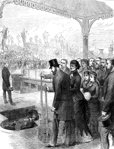 Gear Prints: The Prince of Wales opening the new North Docks at Liverpool, 1881. Creator: Unknown
