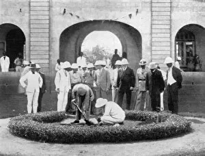 Coomassie Gallery: The Prince of Wales planting a tree at the Kumasi Church College, Ghana, 1926