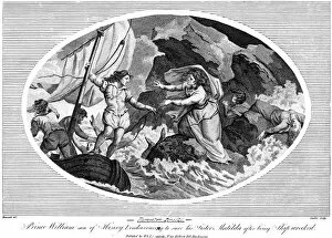 Prince William son of Henry I, endeavouring to save his sister Matilda after bing shipwrecked, 1792