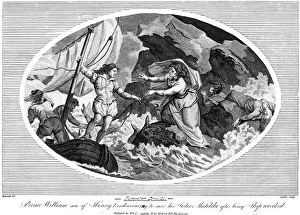 Prince William son of Henry I, endeavouring to save his sister Matilda after bing shipwrecked, 1792