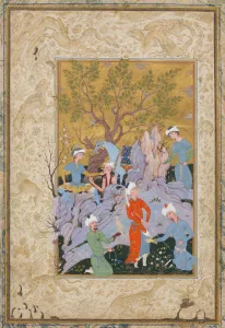 Princely Hawking Party, ca. 1570. Creator: Attributed to Mirza Ali Princely Hawking Party, ca. 1570. Creator: Attributed to Mirza Ali