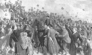 Celebrations Prints: The Princes First Derby, 1896: His Royal Highness leading Persimmon