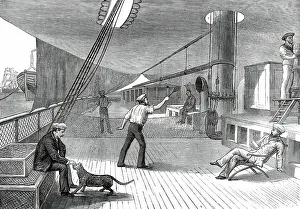 Tennis Court Prints: The Prince's Voyage Home from India: life on board the Serapis: lawn tennis