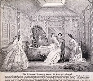 Alexandra Princess Of Denmark Collection: Princess Alexandra preparing for her wedding ceremony, 1863