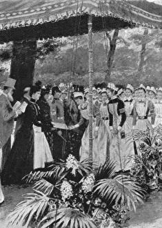 Alexandra Princess Of Denmark Collection: Princess Alexandra Presenting Certificates to Nurses at Marlborough House, July 21, 1899, (1901)