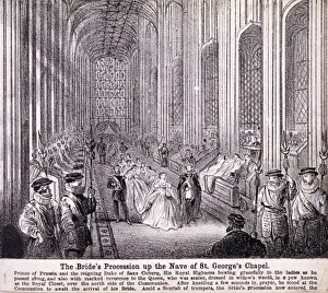 Princess Alexandra processing up the nave of St Georges Chapel, Windsor Castle, 1863