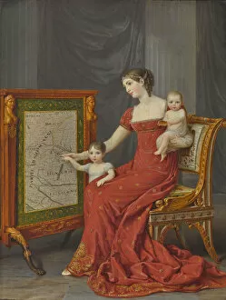 Beauharnais Collection: Princess Augusta, Madame de Beauharnais (1788-1851), Duchess of Leuchtenberg, with her Daughters Jos