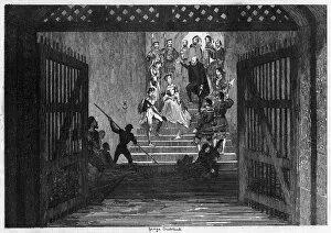 Princess Elizabeth brought as a prisoner to the Tower of London, 1554 (1840).Artist: George Cruikshank