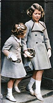 Tweed Prints: Princess Elizabeth and her sister, c1936. Creator: Unknown