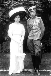 Slaughtering Prints: Princess Helen of Serbia with her husband Prince John Constantinovich of Russia, c1915
