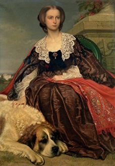 Burgundy Prints: Princess Herminie de Looz et Corswarem, 1860. Creator: Joseph Henri Francois Van Lerius