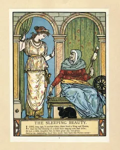 The Princess learns to spin, from The Blue Beard Picture Book, pub The Princess learns to spin, from The Blue Beard Picture Book, pub