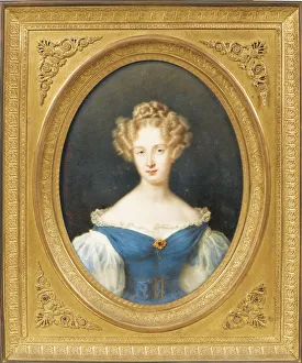 Gouache On Horn Prints: Princess Louise of Orleans (1812-1850)