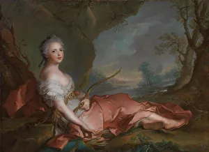 Nattier Prints: Princess Marie Adelaide of France (1732-1800) as Diana, 1745