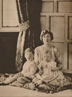 Lascelles Prints: Princess Mary, Viscountess Lascelles, with her two sons, Gerald and George, 1926 (1935)