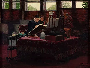 Salonniere Prints: Princess Mathilde in her studio in St-Gratien, 1896. Creator: Joseph Felix Bouchor