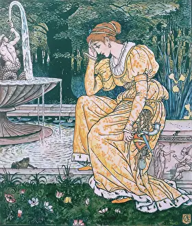 The Princess meets the Frog by the Fountain - Illustration for The Frog Prince, c1874