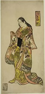 Hand Coloured Woodblock Print Gallery: The Princess Style (Ohimesama-fu), c. 1735. Creator: Okumura Toshinobu