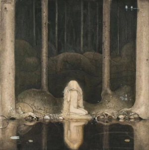 Princess Tuvstarr is still sitting there wistfully looking into the water, 1913. Artist: Bauer, John (1882-1918)