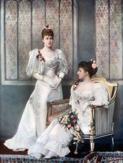 Victoria Alexandra Olga Mary Collection: The Princess Victoria and Princess Charles of Denmark, late 19th century.Artist: W&D Downey