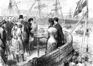 Cutting Prints: The Princess of Wales naming the new Alexandra Dock, Liverpool, 1881. Creator: Unknown