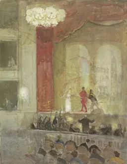 Auditorium Prints: Princesse Schouwburg in The Hague during the performance of Othello