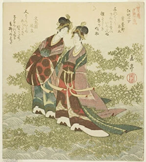 Two Princesses of the River (Kohi nijo), from the series 'A Set of Ten Famous Numbers... c. 1828. Creator: Gakutei