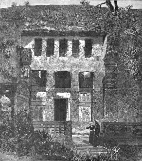 Cave Collection: Principal Cavern of Kanheri; Notes on the Ancient Temples of India, 1875. Creator: Unknown