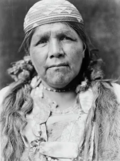 Shamanism Prints: Principal female shaman of the Hupa, c1923. Creator: Edward Sheriff Curtis