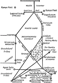 The Four Principal Roman Lines of Communication in Britain, 1910 The Four Principal Roman Lines of Communication in Britain, 1910