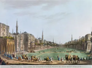 Luigi Mayer Prints: Principal Square in grand Cairo, with Murad Beys Palace, Egypt, 1802. Artist
